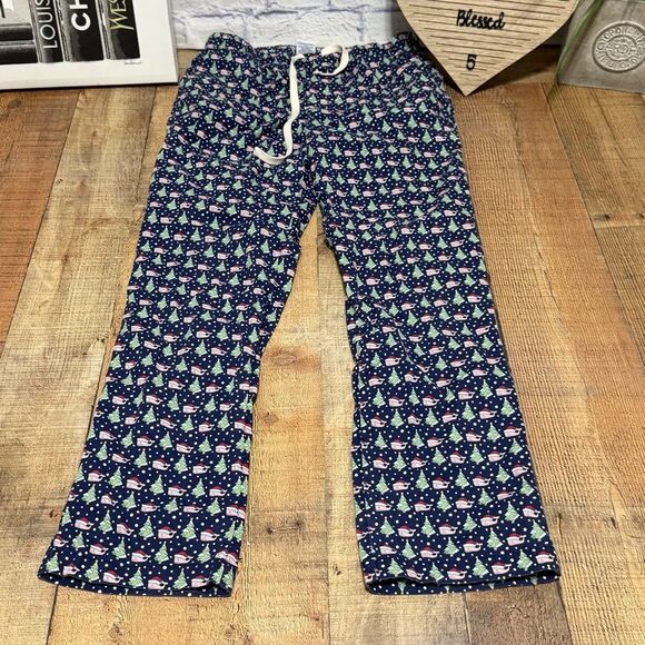 Vineyard Vines Logo Men Deep Bay Blue Whale Xmas Tree Print Lounge Pants M - Picture 5 of 13